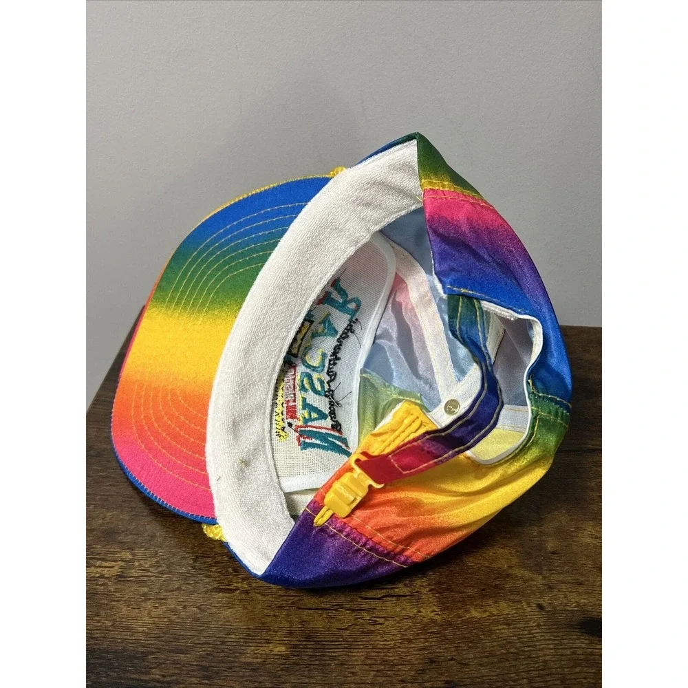VTG 80s/90s NASCAR Racing Authentics Corded Rainbow/Tie Dye Hat OTTO‎ RARE